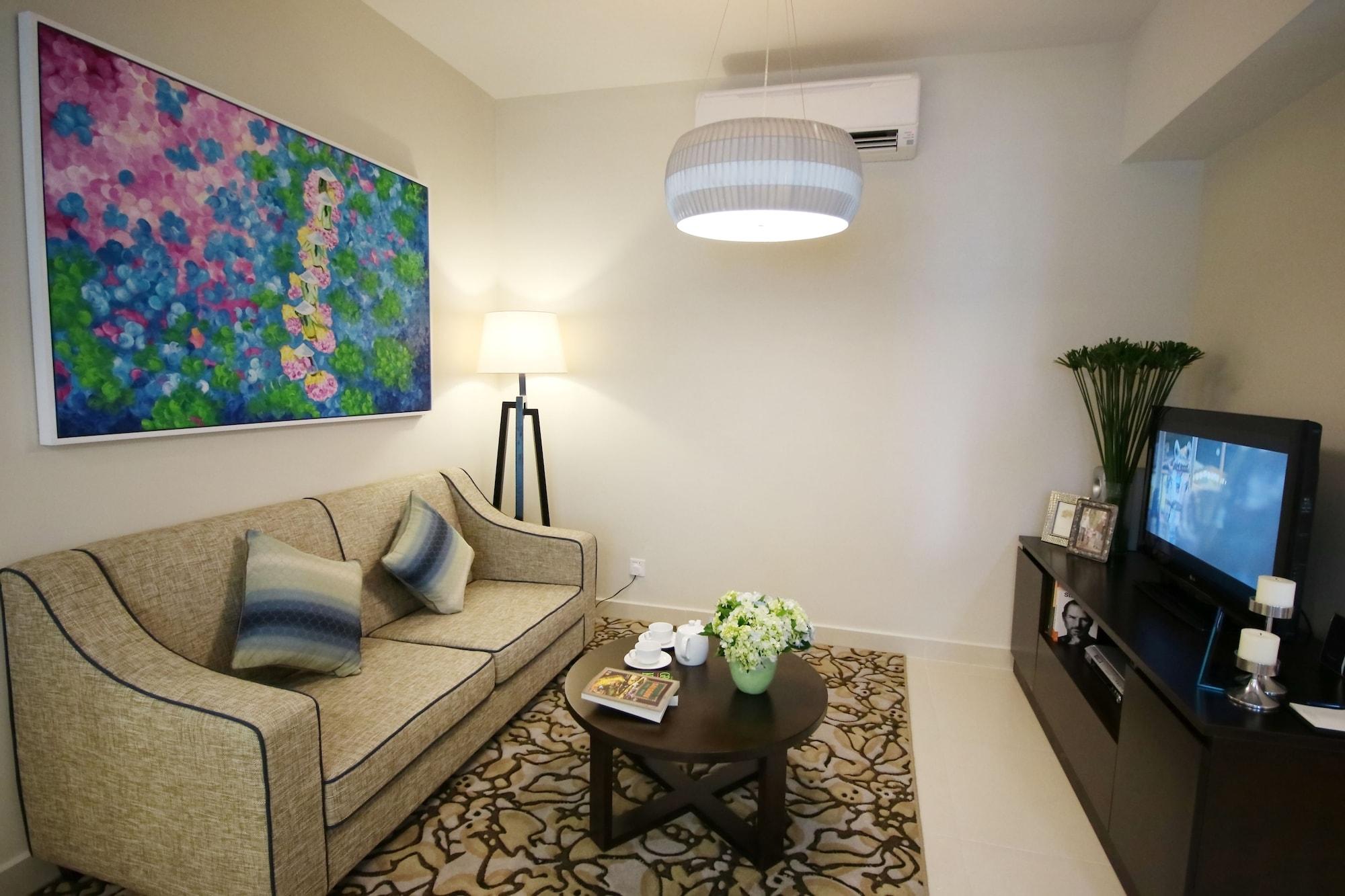 胡志明市萨默塞特酒店 外观 照片 A living room in a condominium