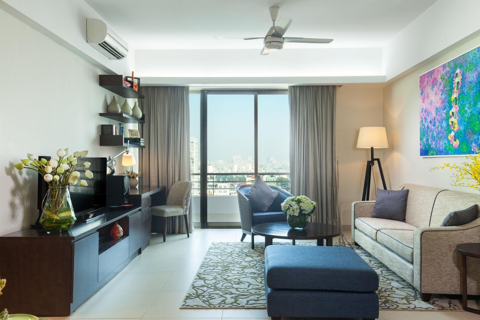 胡志明市萨默塞特酒店 外观 照片 A living room in a condominium